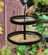 Hanging Metal 2-Tier Bird Feeder, Black